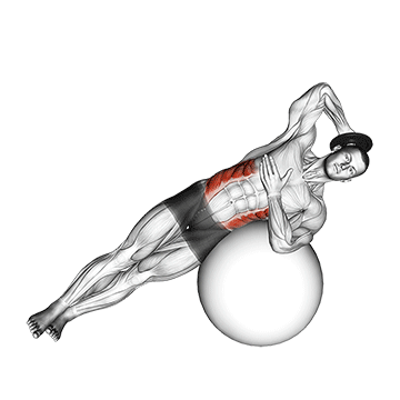 Flexion latérale lestée sur ballon de stabilité